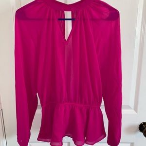 Express: Bright pink peplum blouse